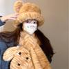 Bonito Sombrero de Pescador de Peluche con Orejas Protectoras de Tigre para Mujer, Nuevo Invierno 2024, Cálido Espesado, Sombrero de Dibujos Animados