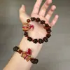 Pulsera Original Nueva Estilo Chino para Estudiantes con Granos de Café, Elementos de Osito Lindo, Zorro de Nueve Colas y Perro Canela, un Éxito en Xiaohongshu
