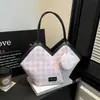 Nova Bolsa Casual para o Dia a Dia 2025 Mãe e Filha Moda Outono e Inverno Feminina Bolsa Tote de Ombro de Grande Capacidade Xadrez
