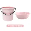 Cubo de almacenamiento de agua para el hogar, cubo grande de plástico engrosado, cubo redondo grande portátil para dormitorio de estudiantes con cubo de ropa resistente a caídas, lavabo
