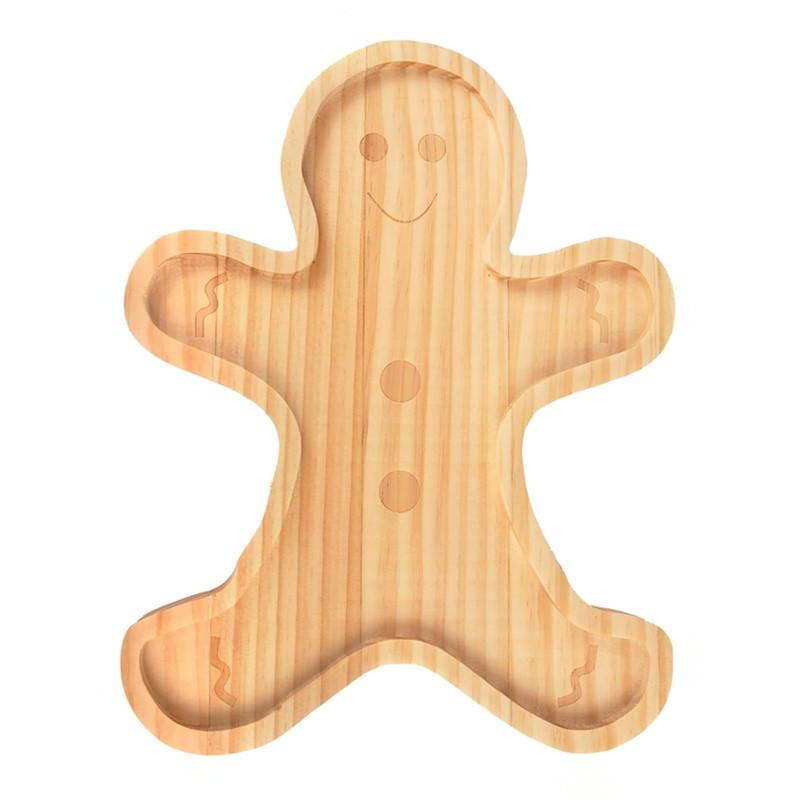 创意实木质餐盘儿童卡通餐具点心分格果盘可定制托盘松木收纳盘