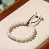 Uma Árvore e Uma Bodhi DIY Nó de Segurança Trançado Corda Ajustável Contas de Rosário Bodhi Contas Aleatórias de Jade Hetian Pulseira Fresca