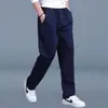 Pantalones Deportivos para Hombre Verano Cordón Moda Coreana Gris Holgado Pierna Recta Rectos Casuales Pantalones para Hombre