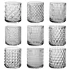 Taza para Vela de Aromaterapia Transfronteriza, Portavelas de Vidrio Transparente en Relieve, Recipiente Sencillo para Velas DIY, Taza para Decoración del Hogar