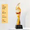 Novo Troféu de Cristal de Vidro com Animal, Troféu Comemorativo de Prêmio de Funcionário Destaque, Troféu de Aniversário de Alto Padrão e Atmosférico