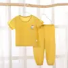 Roupas de Verão Personalizadas para Crianças em Seda Gelada, Calças Compridas, Manga Curta para Casa, Conjuntos para Bebês com Estampas de Desenho Animado