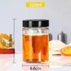 Frasco de Vidrio Sellado para Almacenamiento al por Mayor Miel Cereales Botella Redonda de Vidrio Frasco de Vidrio para Almacenamiento Botella para Pepinillos Botella para Salsa Picante