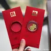 Adesivos de Telefone de Ouro Puro 999 para o Festival da Primavera, Artesanato em Metal de Envelope Vermelho de Alta Qualidade, Presentes para Reunião Anual