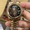 Reloj Autonatice Negro Caramelo Semana Doble Calendario Registro Reloj TWS Amarillo Caramelo Reloj Completamente Dorado Pareja