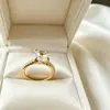 Anillo de Diamante Redondo Zirconia 5A para Mujer Zirconia Anillo de Plata 925 Joyería Ziyu Transfronterizo Europeo y Americano Más Vendido Galvanizado en Oro Real