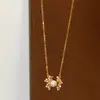 Colar Flor de Pérola Retrô Francês para Mulheres, Design de Nicho Moderno com Zircônia, de Alta Qualidade, Simples e Luxuoso