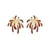 Pendientes Rojos Festivos de Fuegos Artificiales de Año Nuevo para Mujer, Diseño de Nicho de Lujo Ligero, Temperamento Único de Gama Alta, Pendientes Versátiles y Accesorios para Orejas