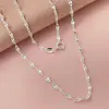 Colar com Design de Nicho Banhado a Prata, Colar de Floco de Neve com Lábios, Corrente para Clavícula, Joias de Prata de Luxo Leve e de Alta Qualidade
