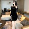 Outono 2026 Nova Moda Elegante Estilo Senhora Sexy Bodycon Justo Vestido Vestido de Festa Anual Mulheres 40006