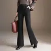 Calça Micro Flare Elegante e Versátil para Mulheres 2026 Outono/Inverno Novo Cintura Alta Emagrecedor Casual Longa Modeladora de Corpo Chique Calça Flare