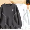 Nueva Camiseta de Manga Larga con Cuello Redondo Otoño/Invierno 2025, Sudadera Versátil de Moda con Forro Polar, Camiseta Básica Unisex