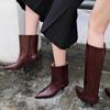 Botas Longas Ins de Cano Largo Estilo Minimalista para Mulheres Outono e Inverno 2026 Novas Botas de Cavaleiro Retro Bico Fino Afinando Salto Fino Botas Skinny