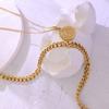 Collar Colgante Redondo de Doble Capa Estilo Metálico para Mujer, Joyería de Cadena para Suéter Chapada en Oro de Acero de Titanio de Diseñador, Uso Personalizado en Capas