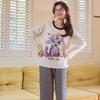 Pijama con Almohadillas para el Pecho para Mujer Primavera y Otoño Invierno 2025 Nuevo de Manga Larga Dibujos Animados Dulce Talla Grande Conjunto de Ropa para el Hogar