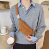 2025 Nueva Bolso Cruzado Popular para Mujer Estilo Japonés Casual Gran Capacidad Simple Bolso de Pecho Bolso de Cintura Color Sólido Bolso de Hombro para Teléfono Móvil