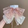 Horquilla con lazo bordado de encaje de celebridades de Internet de estilo coreano, horquilla con resorte, elegante clip superior para mujer, accesorios para el cabello de boutique