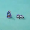 Plata Pura S999 Nuevo Estilo Chino Tendencia Nacional Azul Quemado Cloisonné Flor Tallada Calada Calabaza Cuentas Espaciadoras Pulsera DIY Accesorios de Plata
