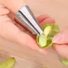 Herramienta de recolección de verduras de acero inoxidable, protector de dedo, guarda de dedo, funda para dedo, pelador de ajo, recolector de edamame, cuchillo para pulgar
