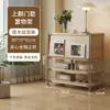 Gabinete de revista de estilo madera con puerta abatible, Estante de almacenamiento estilo japonés, Librero, Gabinete con cajones, Gabinete lateral para sala de estar, Almacenamiento para entrada, Gabinete de almacenamiento nórdico