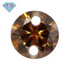 Huagang gema doble agujero redondo circón marrón piedra desnuda perforación color circonita cúbica sintética desnuda Diamante