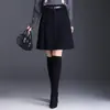 Saia Midi Plissada Evasê de Cintura Alta para Mulheres, Nova Versão Coreana Inverno 2025 Saia Guarda-Chuva Anti-Exposição, Saia Curta Elegante Emagrecedora