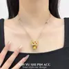 Collar con colgante de león dorado estilo chino, cadena de cuerda vintage de alta gama que trae fortuna y divierte la paz, cadena para la clavícula, nuevo accesorio estilo chino