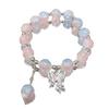 Nova pulseira de esmalte floral com borboleta para mulheres design de nicho ins estilo Mori fada doce amigas pulseira de contas coloridas para mulheres