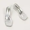 Nuevas Sandalias de Tacón Alto para Mujer de Verano 2026, Tacón de Cristal Transparente, Tacón Grueso de Una Sola Tira, Sandalias para Mujer