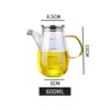 Olla de Aceite de Alto Borosilicato, Resistente al Calor, Gran Capacidad, Forma Simple de Gota de Agua, Olla de Aceite Antigoteo, Utensilios de Cocina, Botella de Vidrio para Aceite y Vinagre
