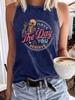 Camiseta Redonda con Estampado de Calavera y Letras Más Vendida de Amazon Primavera y Verano Casual Sin Mangas Chaleco de Comercio Exterior