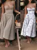 Vestido Tubinho de Venda Quente de Verão da Amazon, Novo Estilo, Cintura Marcada, Fashion, Vestido Sexy com Alça Vermelha para Mulheres