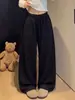Calça de moletom estilo americano com cordão para mulheres, nova coleção outono 2026, corte solto e relaxado, cintura alta, com caimento que valoriza, calça pantalona cor de café