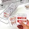 Caja de Almacenamiento Transparente Sellada a Prueba de Polvo para Uñas Portátiles de Acrílico Organizador de Puntas para Uñas con Tapa Caja de Exhibición