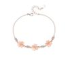 Pulsera Transfronteriza de Trébol de Cuatro Hojas Ojo de Gato Diamante Rosa Flor Colgante Collar Joyería de Moda para Niña Set Flor de Durazno Rosa