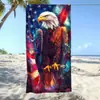 Transfronterizo Amazon Temu/Xiyin Toalla de Playa de Secado Rápido Oversize Toalla de Baño Personalización Imprescindible para el Día de la Independencia Estadounidense
