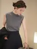 Loja Principal Shanghai Dan Nong/Colete de Lã Emagrecedor Xiaoxiang para Mulheres Camisa Básica de Tricô Versátil Top Interno Sem Mangas