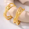 Pulseira Aberta Estilo Galeria Curva do Corpo Humano Ouro 18K Real Aço Titânio com Design Escultural Pesado, Textura de Boutique, Produto de Nicho