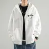 Sudadera cárdigan casual con capucha de ajuste holgado para primavera y otoño para hombre, chaqueta juvenil moderna estilo Hong Kong para niños