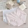 Ropa interior femenina ultrasuave y elástica tipo nube, amigable con la piel. Encaje tipo ola de cintura media sin costuras para mujer. Entrepierna antibacteriana de seda de morera.