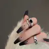 Anillo Negro de Cristal Estilo Minimalista Geométrico, Diseño de Nicho, Anillo Abierto de Moda y Único, de Moda entre las Mujeres