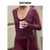 Zhejiang Xichen 26312 Blusa Manga Longa para Yoga Feminina para Usar ao Ar Livre, Top Esportivo com Alças de Desejo Puro, Roupa Fitness