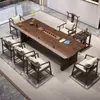 Juego de mesa de té y sillas de madera maciza, estilo minimalista moderno, adecuado para el hogar, la sala de estar o la oficina, con un diseño inspirado en el Zen para disfrutar del té