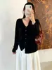 Tricô Básico de Temperamento com Decote V Feminino Plus Size Feminino Estilo Outono 2026 Top Estilo Gentil para Meninas Cheinhas Roupa Feminina