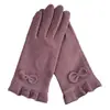 Guantes de Invierno para Mujer, Algodón Delgado Elástico Ciclismo Cortavientos y Cálidos Más Terciopelo A Prueba de Frío Pantalla Táctil Vehículo Eléctrico