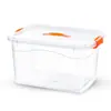 Caja de almacenamiento de plástico transparente engrosada con tapa, tamaño grande, mediano, pequeño, portátil, caja de almacenamiento para artículos varios, almacenamiento de juguetes, ropa